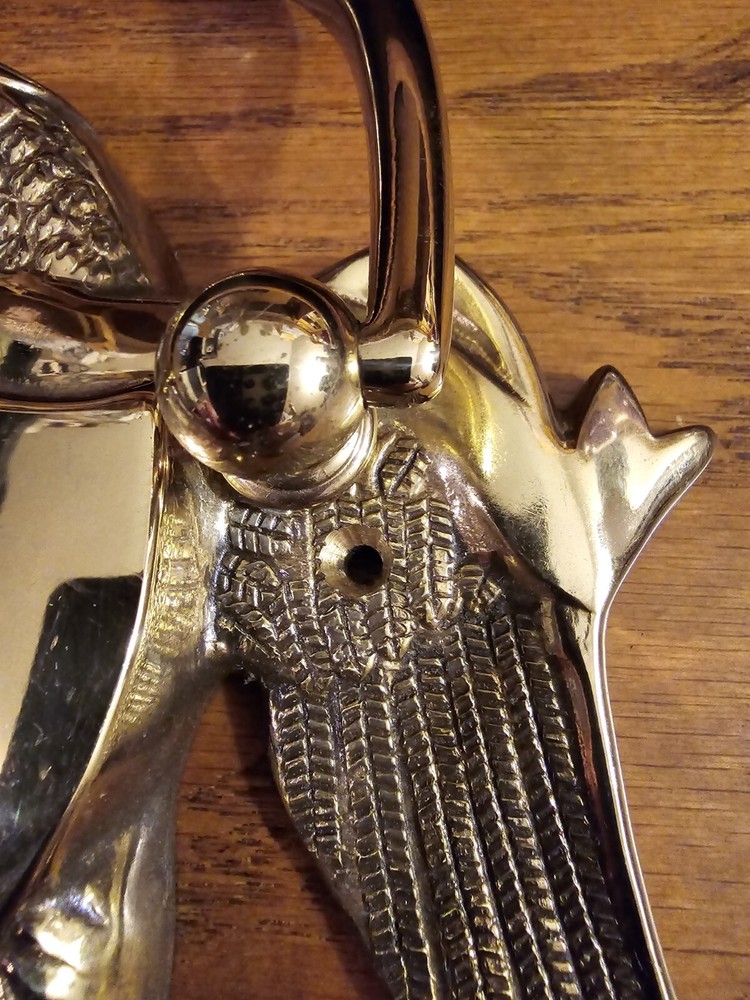 Gorgeous Heavy Brass Gold Color Eagle Shield Door Knocker
