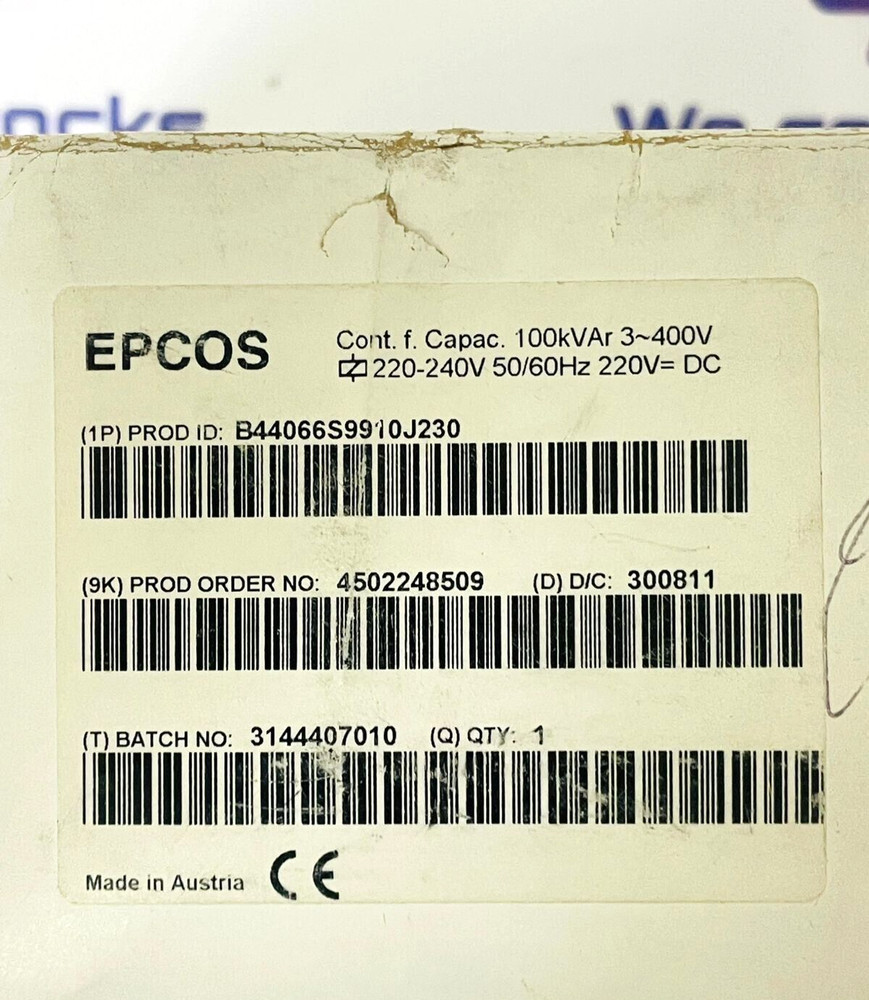 EPCOS B44066S9910J230 Capacitor Contactor