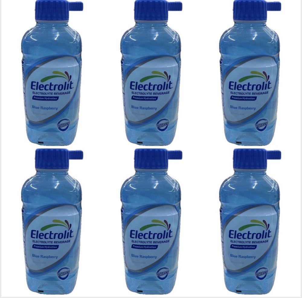 6 Count Electrolit Electrolyte Hydration & Recovery Drink 21oz Blue Raspberry