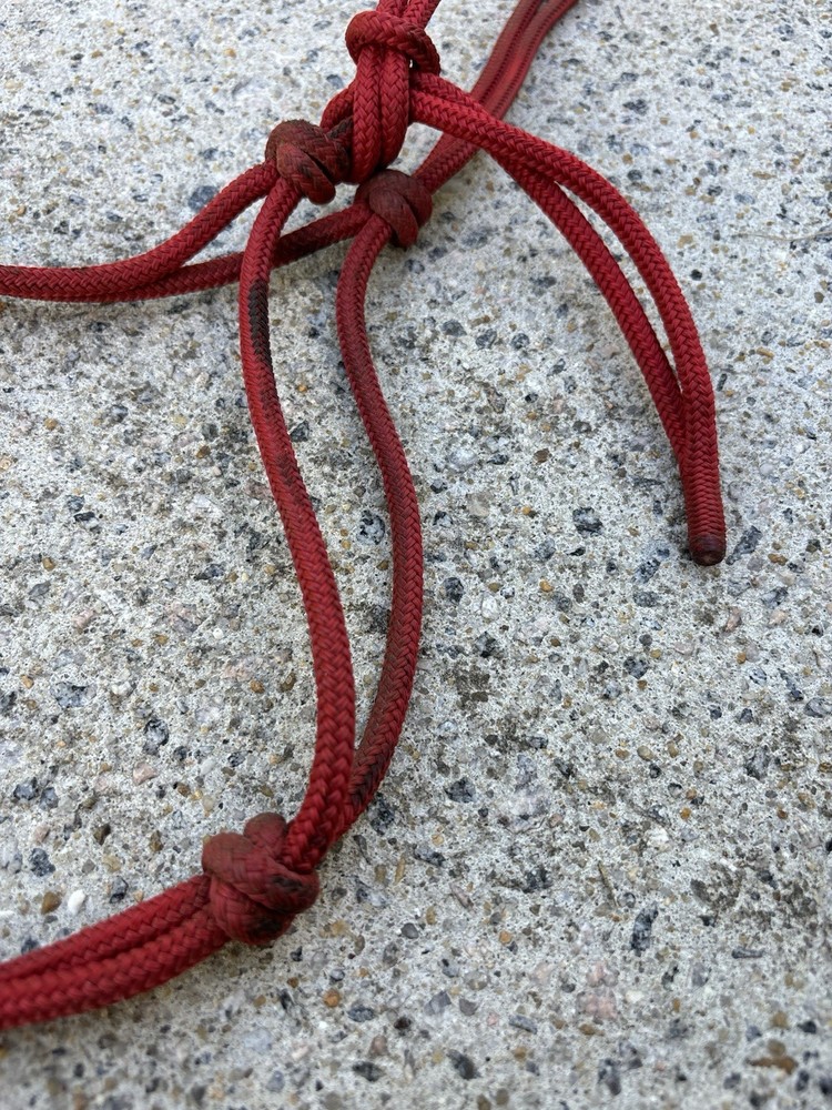 USED/DIRTY Red/Black Horse Rope Halter