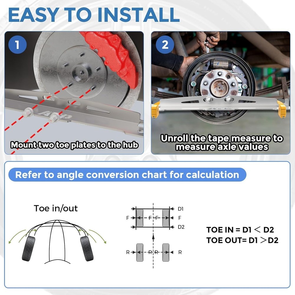 2 Pcs Wheel Toe Alignment Tool Plate,Provides Accurate Wheel Alignment Measur...