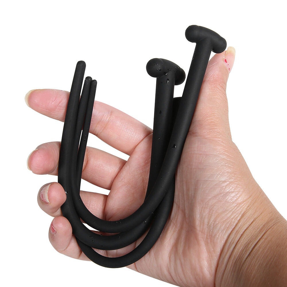 Silicone Penis Urethral Sounding Dilator Strecher Insert Extender Sounds Plug