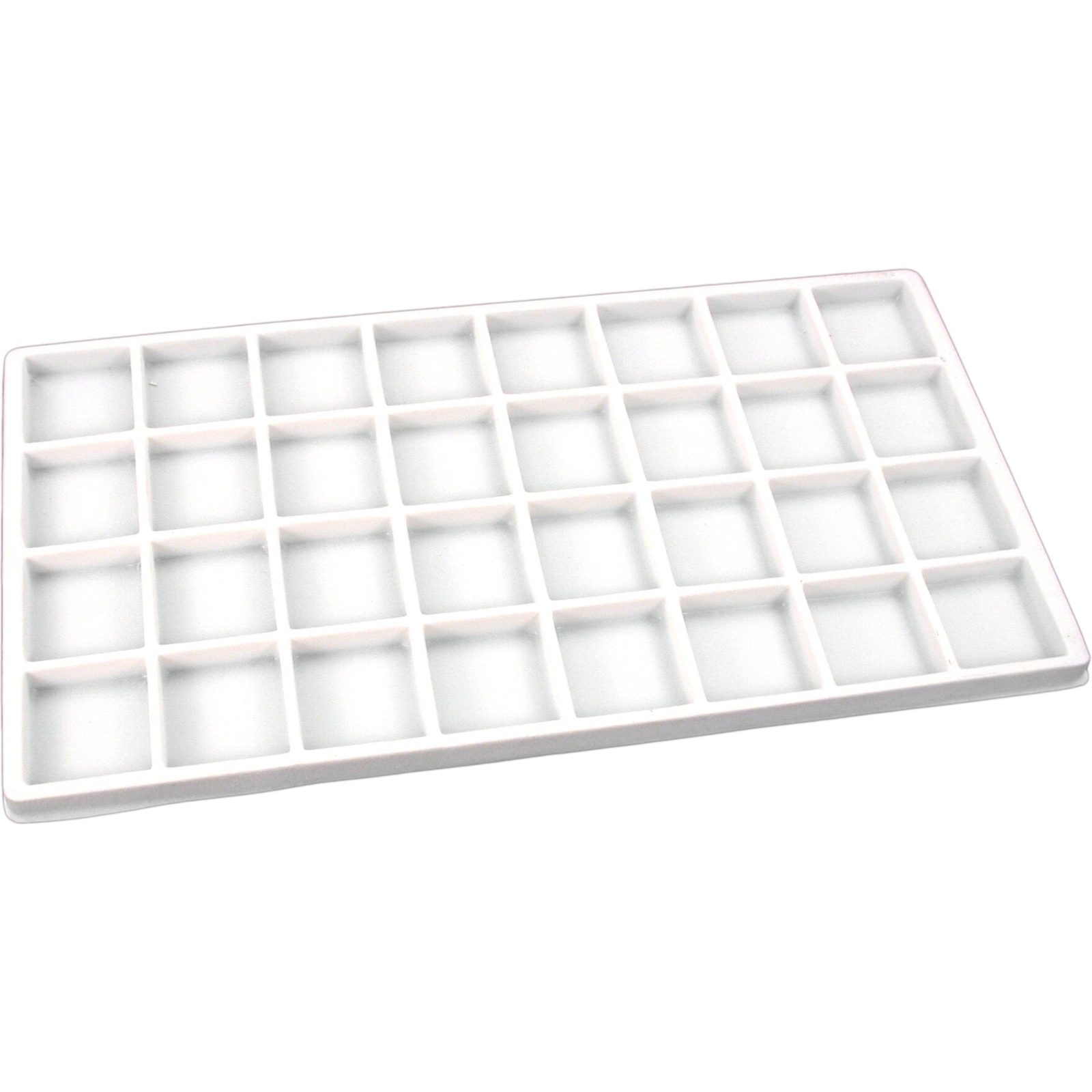 6 White Jewelry Tray Inserts 32 Compartments Display