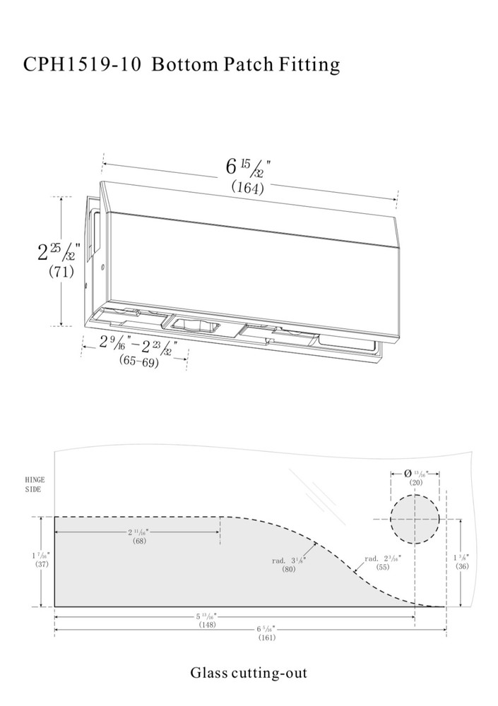 CPH1519-10 Glass Door Bottom Patch