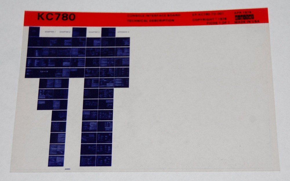 DEC KC780 Console Interface Board Technical Description, Microfiche