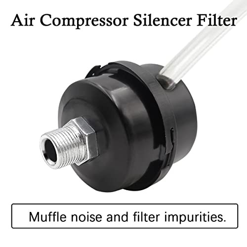 2 pcs 3/8" Thread Air Compressor Silencer, Air Compressor Intake Filter 1/4"
