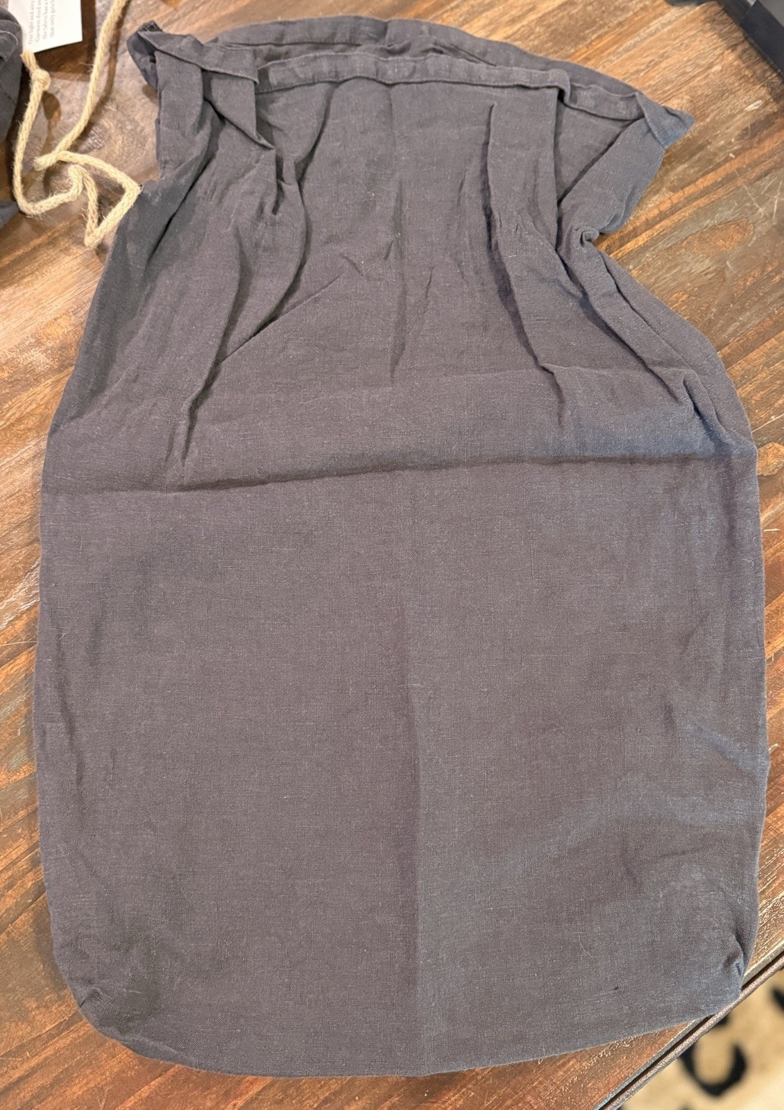 NWT Parachute Home Garment Washed Linen Bags Large Drawstring Coal Gray Storage
