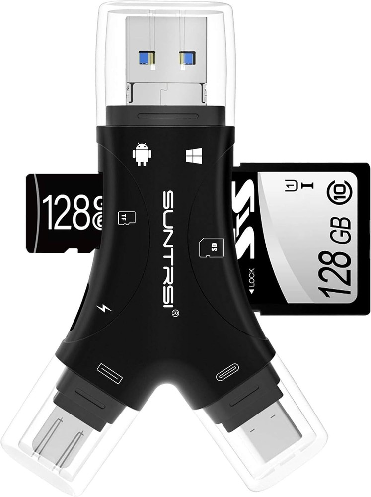 SD Card Reader for iPhone/ipad/Android/Mac/Computer/Camera,4 in1 Micro SD Car...