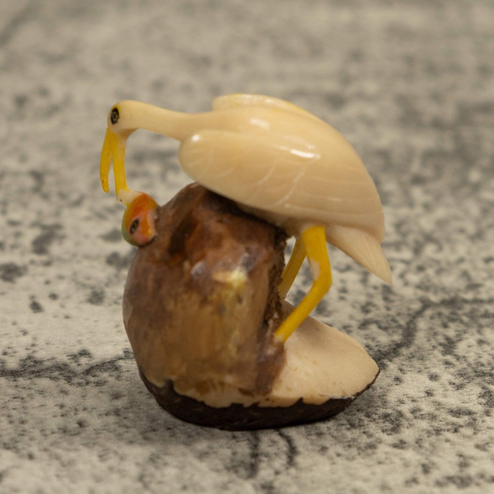 White Waterbird Tagua Carving