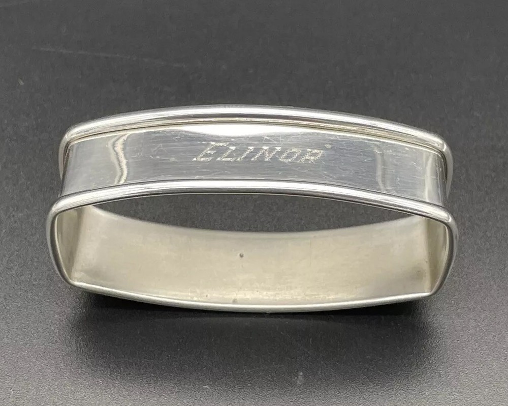 Sterling Silver Napkin Ring Engraved Name “ELINOR” Webster