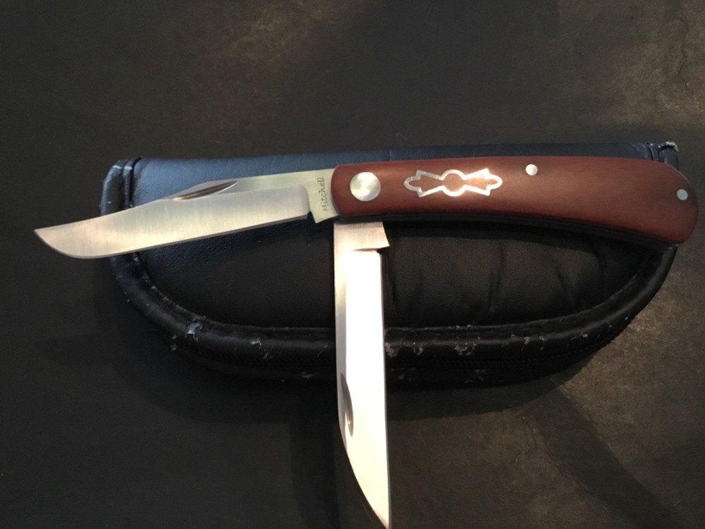 Custom Jeffery Mitchell 2 Bld Trapper Slipjoint Folder Folding Knife