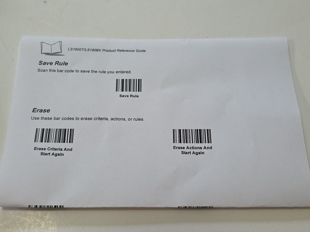 Symbol LS1908T-1000 Barcode Scanner USB Connection