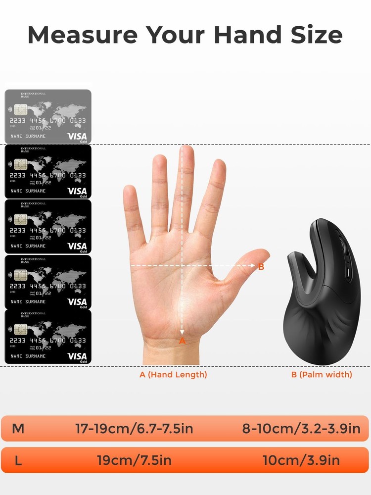 DAREU Ergonomic Vertical Wireless Mouse, 2.4G Optical Vertical Mouse with Erg...