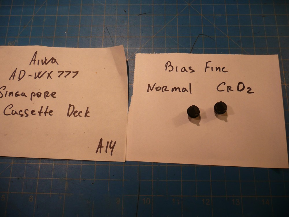 Aiwa AD-WX777 Cassette Deck Replacement Bias Fine Normal CrO2 Control Knobs