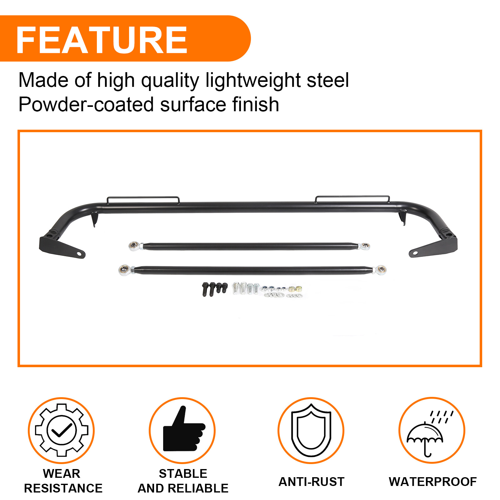 49" Stainless Steel Racing Safety Seat Belt Chassis Roll Harness Bar Rod Kit