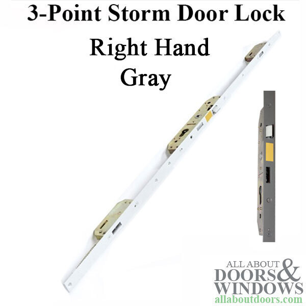 Andersen / Emco Storm Door Multipoint Lock (MPL), 2 Hooks and Deadbolt, RH- Gray