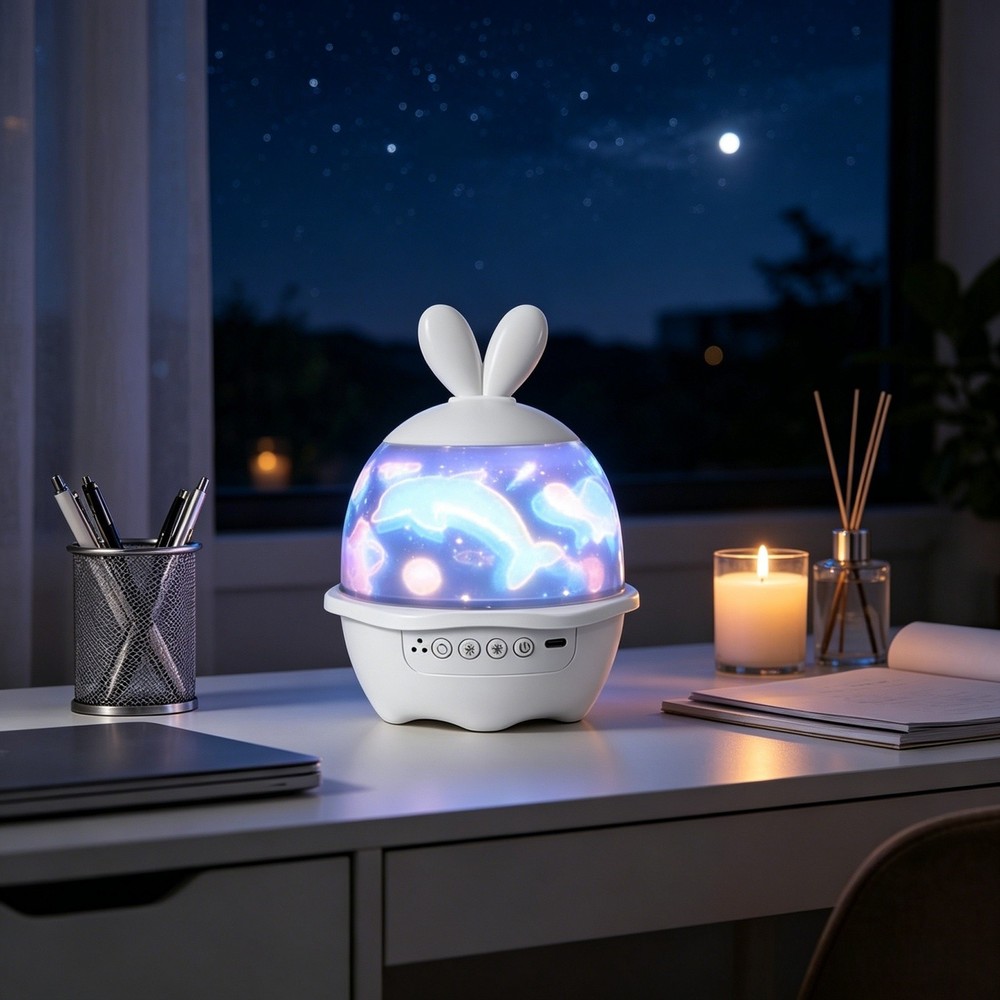 Rotating Star Projector Night Light Adjustable Focus Galaxy Projector Lamp