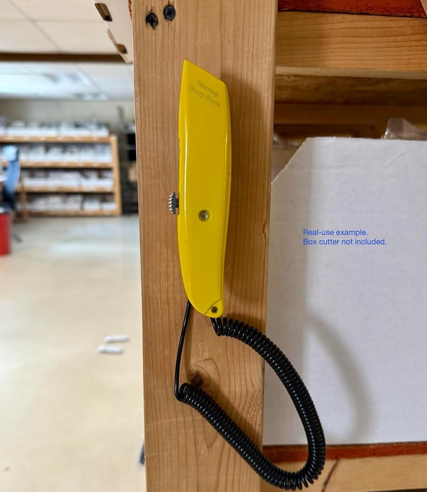 [5 Pack] Universal Coiled Security Cable - Box Cutter or Remote 5 PACK, Black