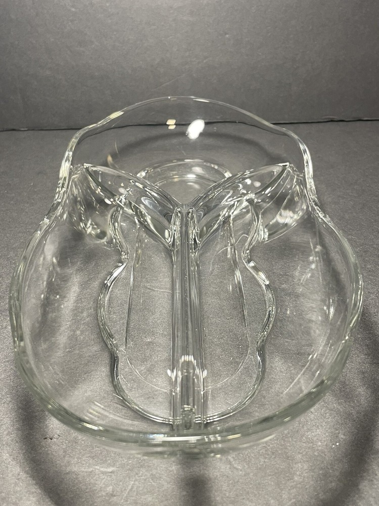 3 Compartment Glass Serving Tray