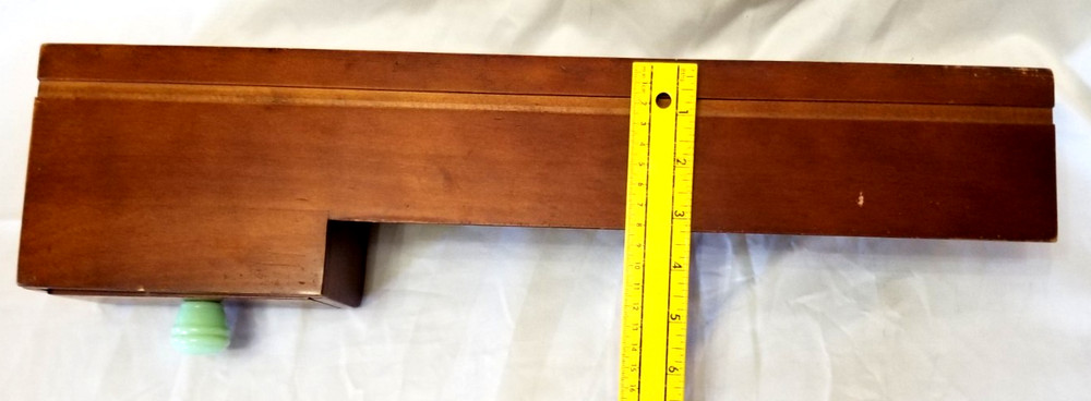 Solid Wood Wall Mount 20" Shelf 3 Key Coat Hooks Jadite Pull Drawer Plate Groove