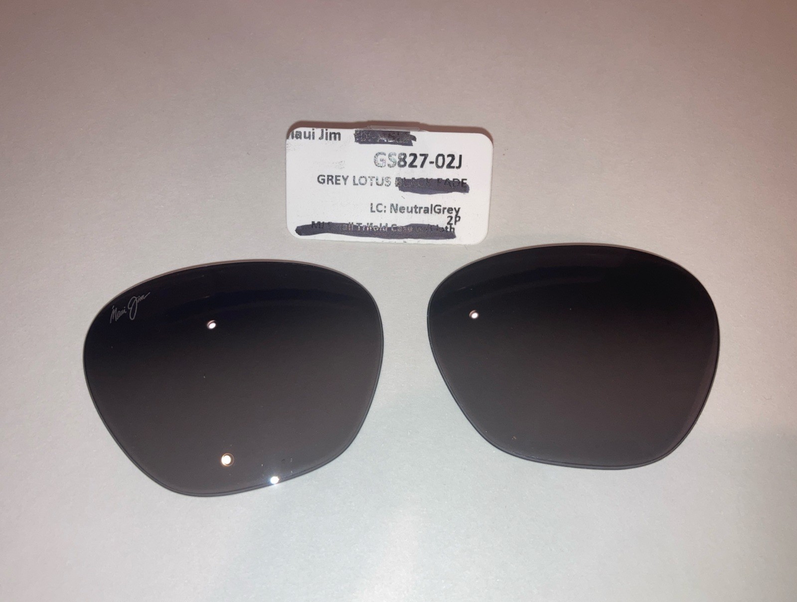 Maui Jim Grey Lotus #827 Replacement Lenses-New Authentic - Neutral Grey