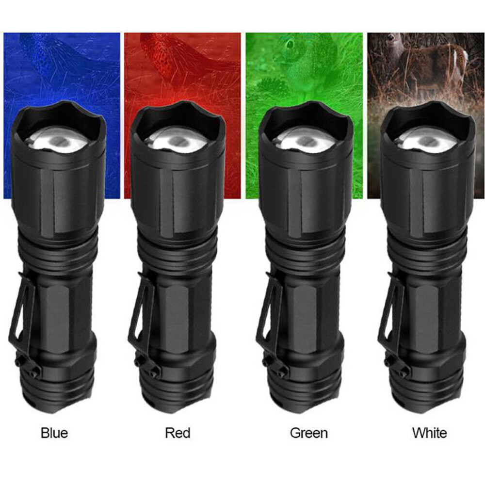 New USB Charging LED Flashlight Retractable Zoom Mini Flashlight 4 Light Source