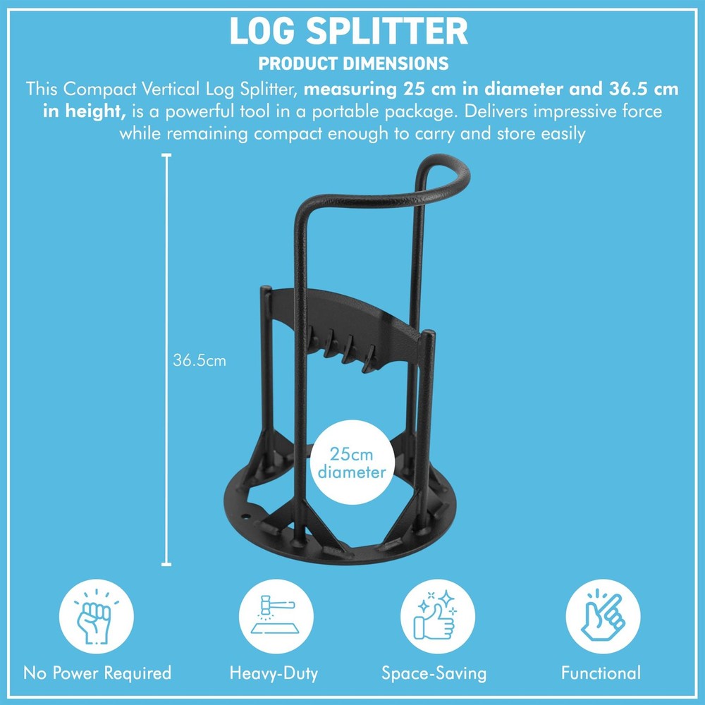 𝗖𝗔𝗦𝗧 𝗜𝗥𝗢𝗡 𝗟𝗢𝗚 𝗦𝗣𝗟𝗜𝗧𝗧𝗘𝗥 Wood & Kindling Splitter 36.5cm (H)