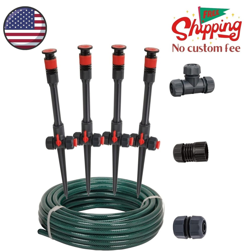 Multi-Adjustable Flex Design Above Ground Irrigation Garden Sprinkler System