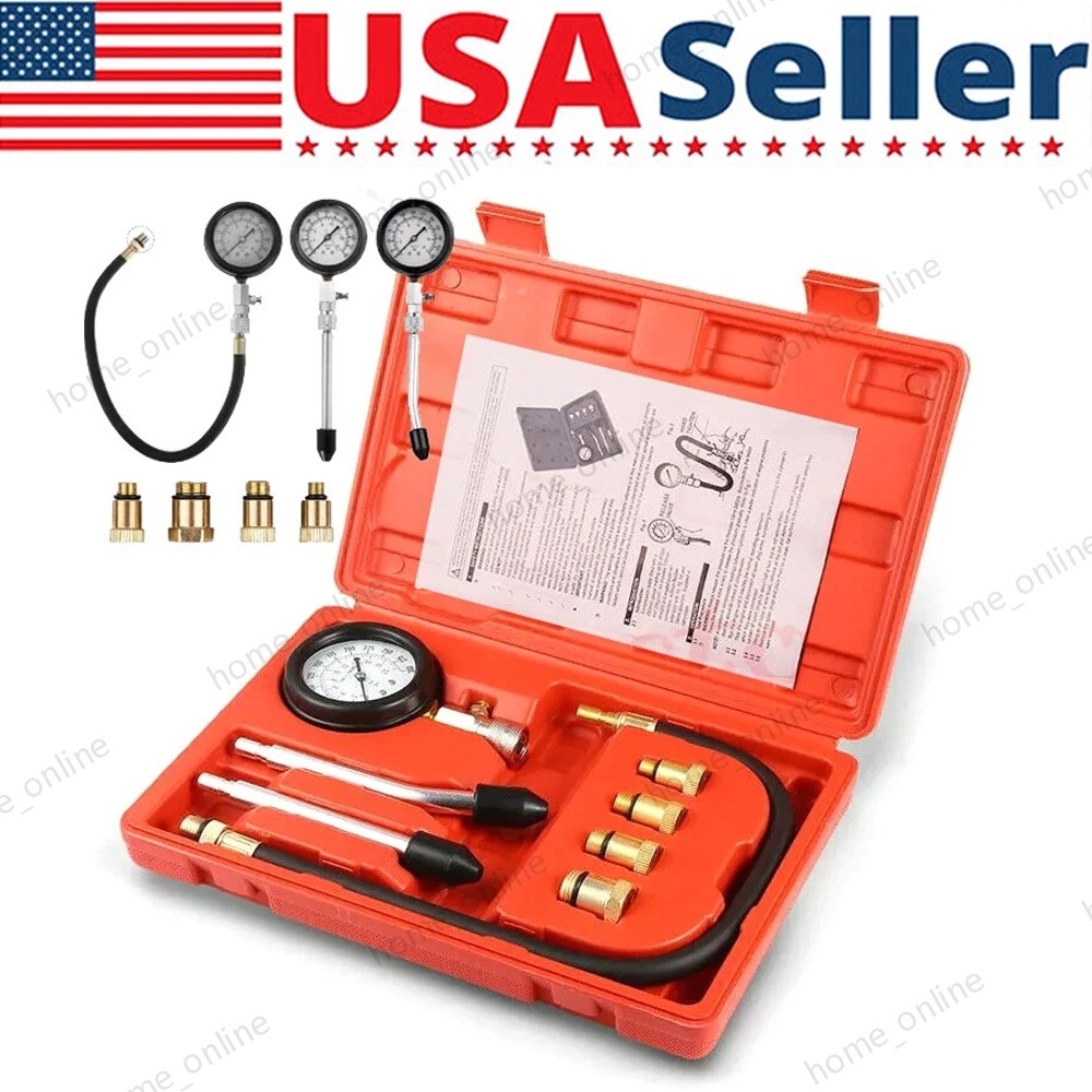 Engine Cylinder Compression Gauge Tester Kit Gas Engine Diagnostic Testing Tool