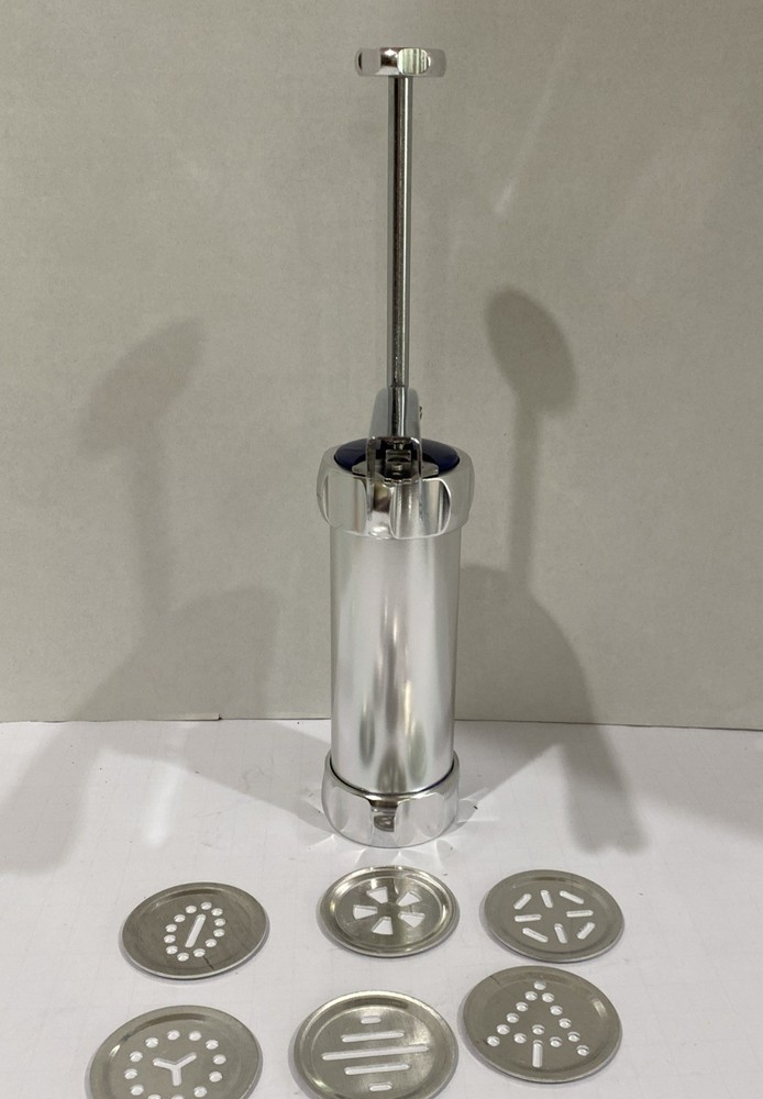 Biscuits Cookie Press Machine Making Gun 10 Pattern Discs No Tips