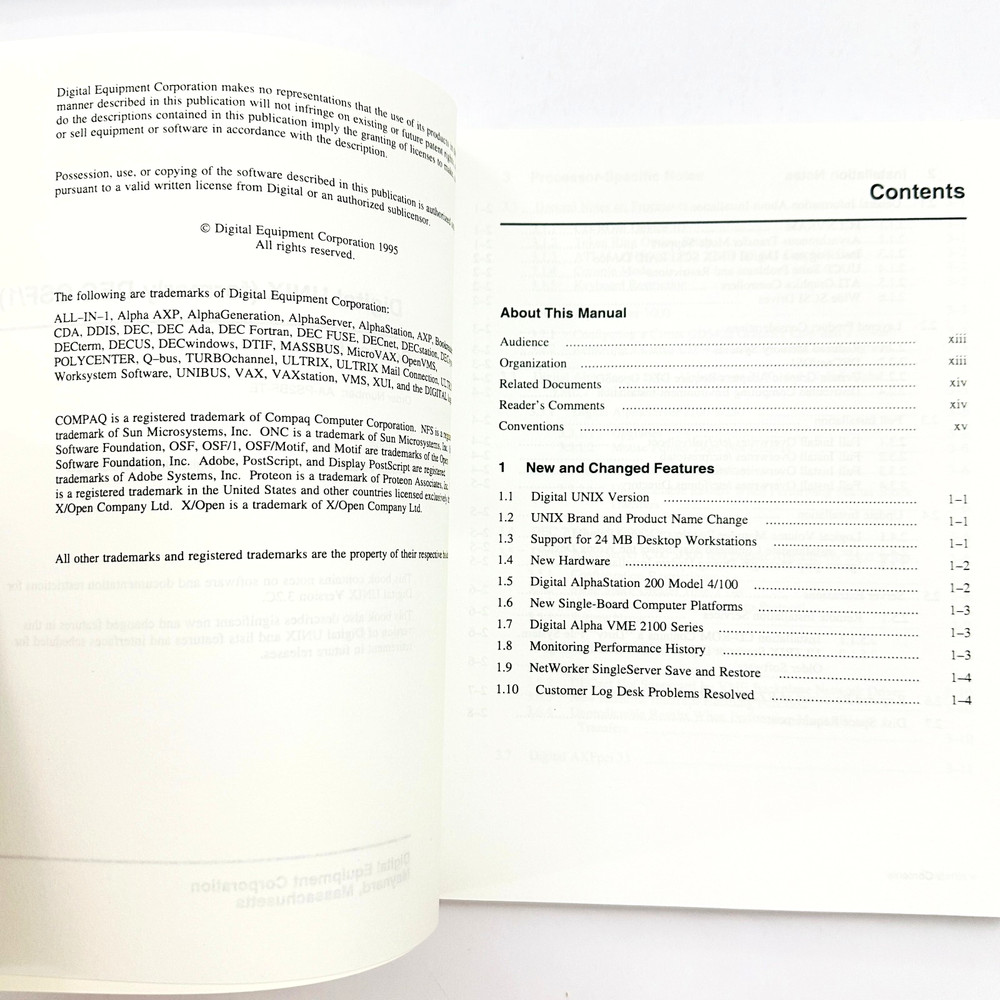 Digital DEC UNIX Installation Guide And Release Notes 2 Manual Set 1995 OSF/1