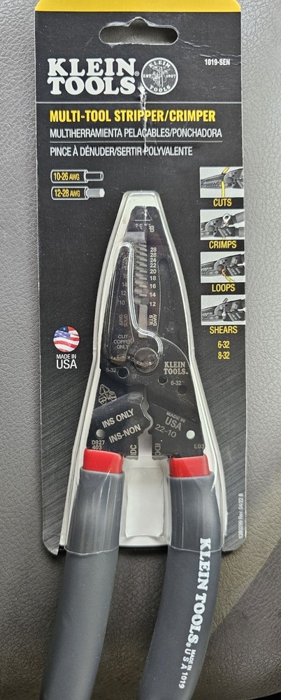 Klein Tools 1019 SEN 10 - 26 AWG Solid, 12 - 28 Stranded, Gray/Red