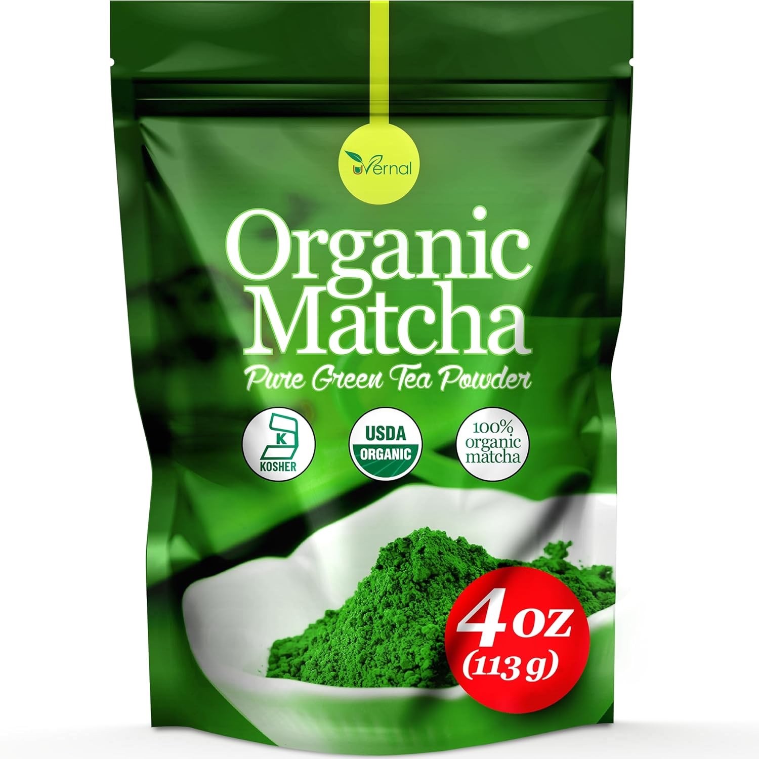 uVernal Organic Matcha Green Tea Powder - 100% Pure Matcha for Latte & Baking