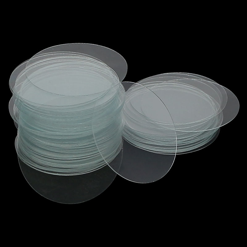 100 Pieces Round Coverslip Laboratory Microscope Glass Cover Slides