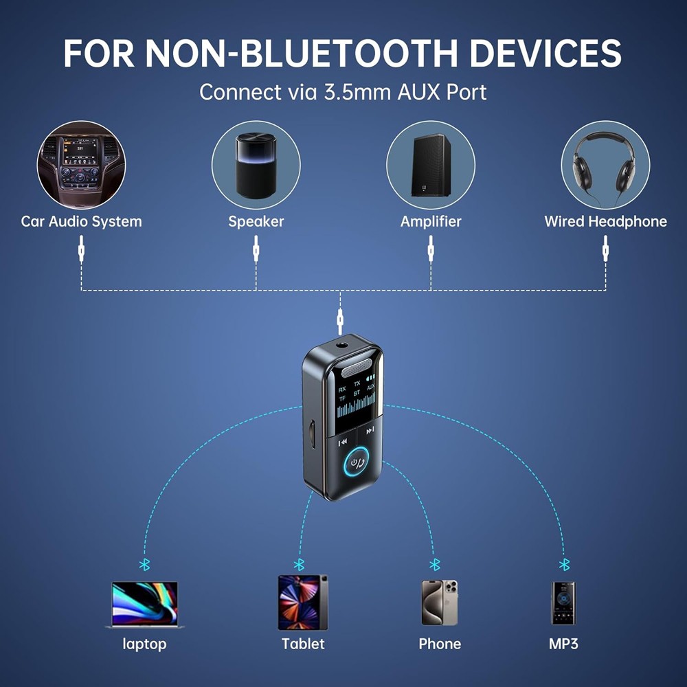 4 in1 Bluetooth Audio Adapter Wireless Receiver Transmitter 3.5mm Aux MP3 Player