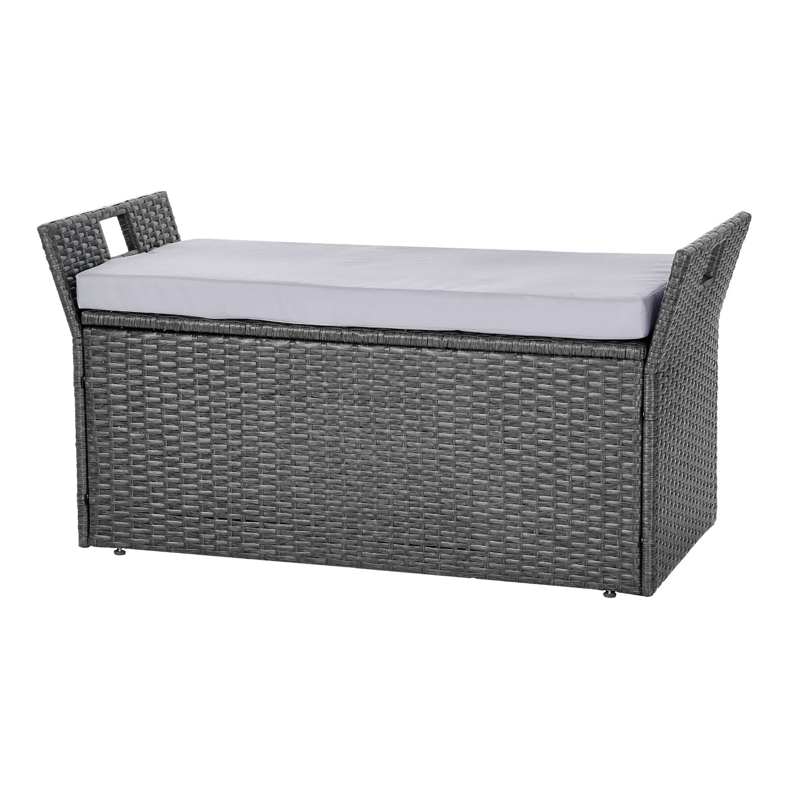 Outdoor Storage Bench PE Rattan 40Gal Deck Box Waterproof Outdoor Seat & Storage