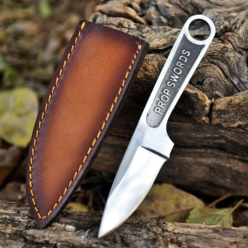 Razor Sharp Mini Fixed Bar Blade Knife with Genuine Leather Sheath –