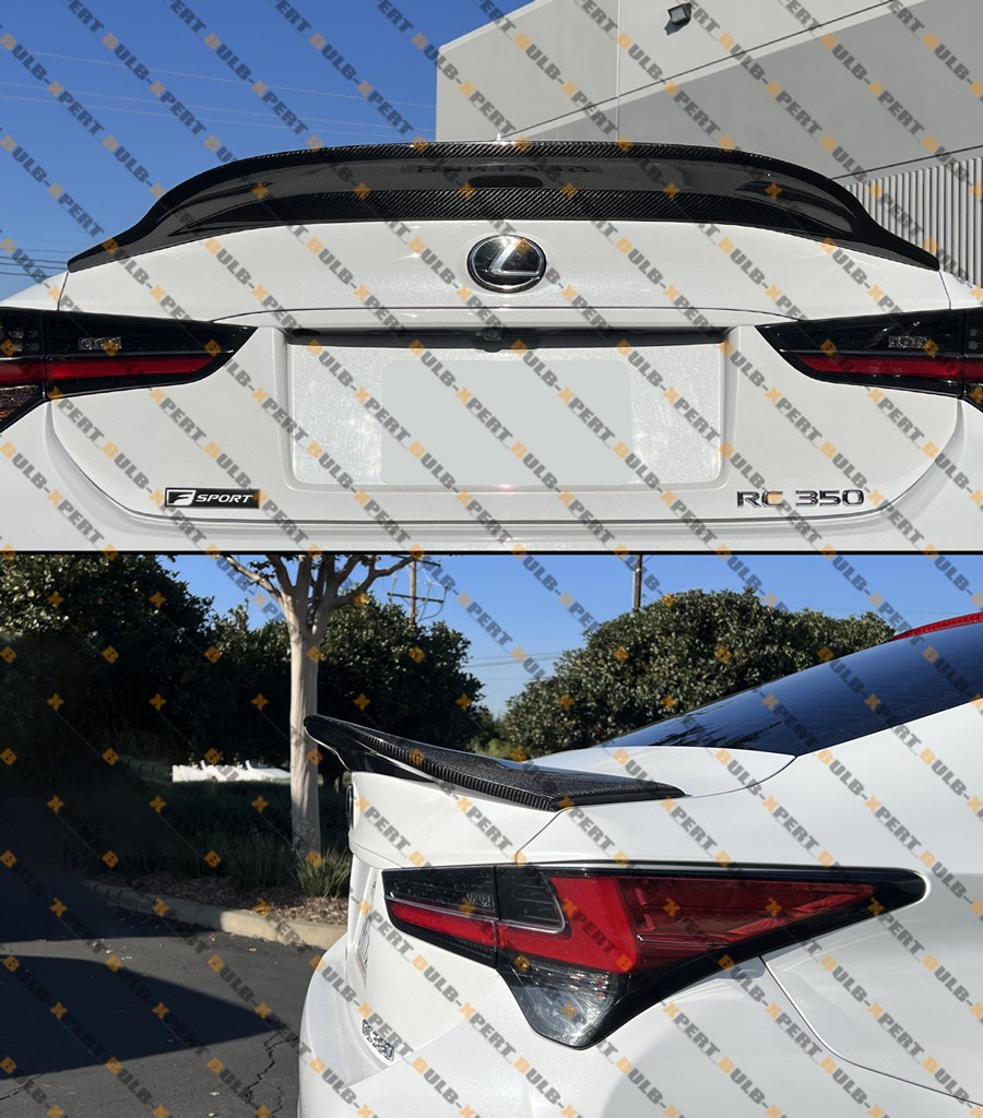 For 15-25 Lexus RC200t RC300 RC350 R Style Carbon Fiber Highkick Trunk Spoiler