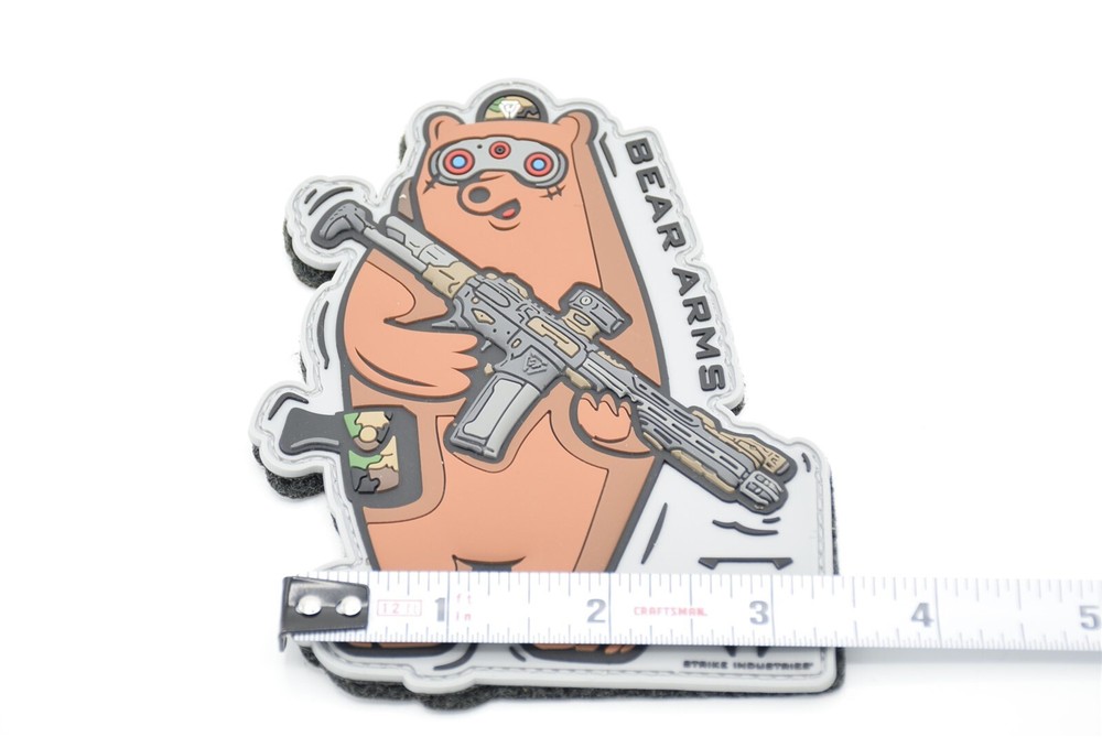 STRIKE INDUSTRIES BEAR ARMS LOGO PATCH HOOK/LOOP BACKING LARGE SIZED PATCH RARE