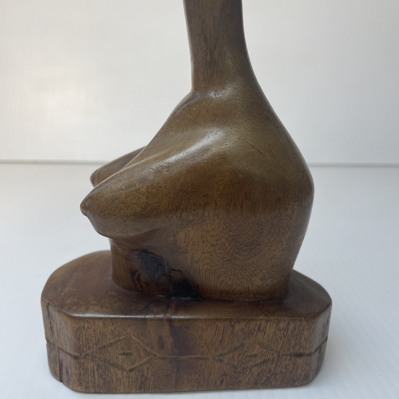 African Haitian Woman Bust Hand Carved Wood Tribal Figurine Art Statue Nude