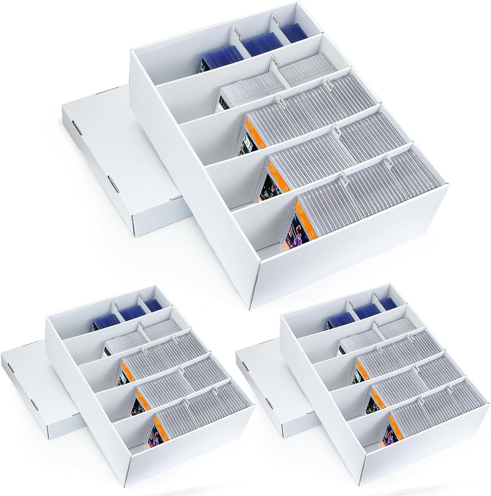 3 Pack Trading Card Storage Box - 5 Rows Graded Card Case Holds 220 PSA Slab Car