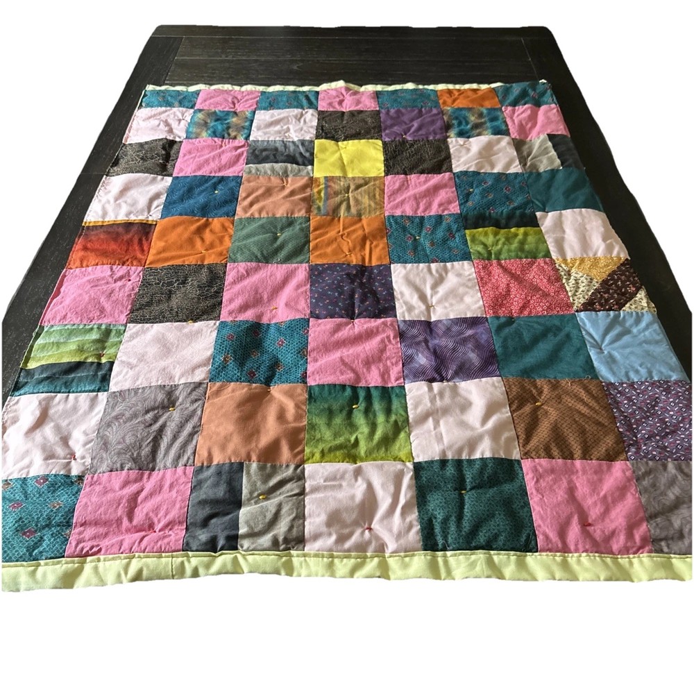 Handmade Quilt/Throw/Lap Blanket Animals Patchwork Squares, 48”X 36”.