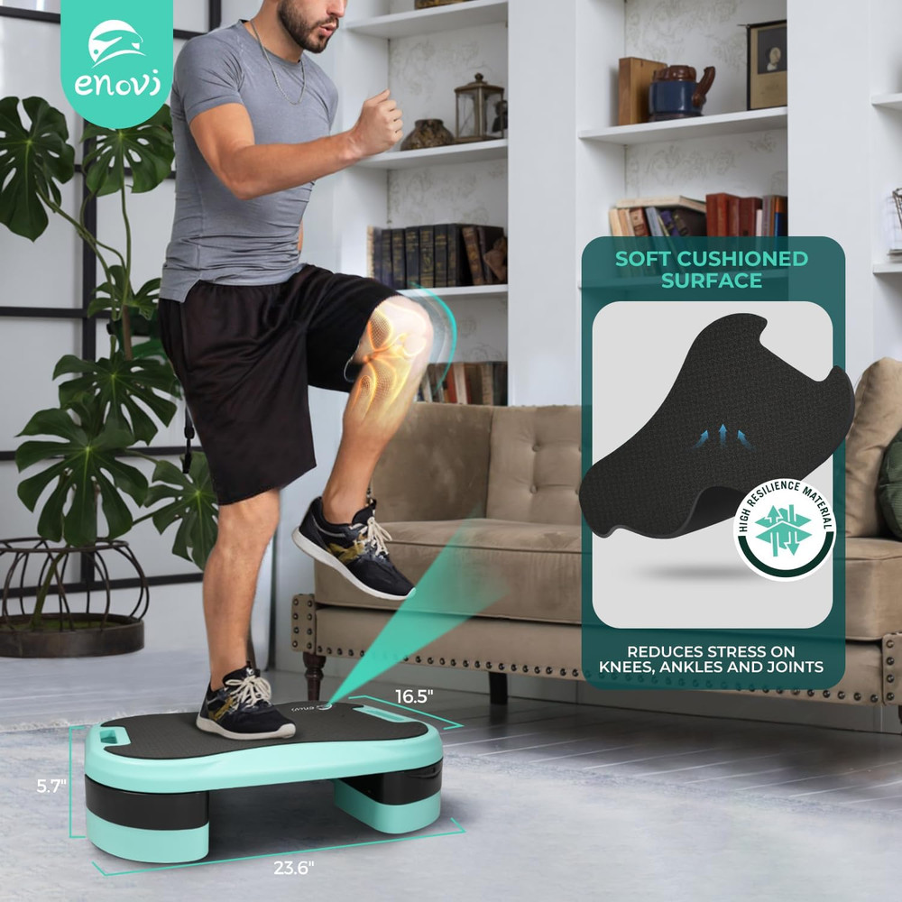 Basic Steppers for Exercise at Home, Aerobic Steppers, Exercise Step Platform wi