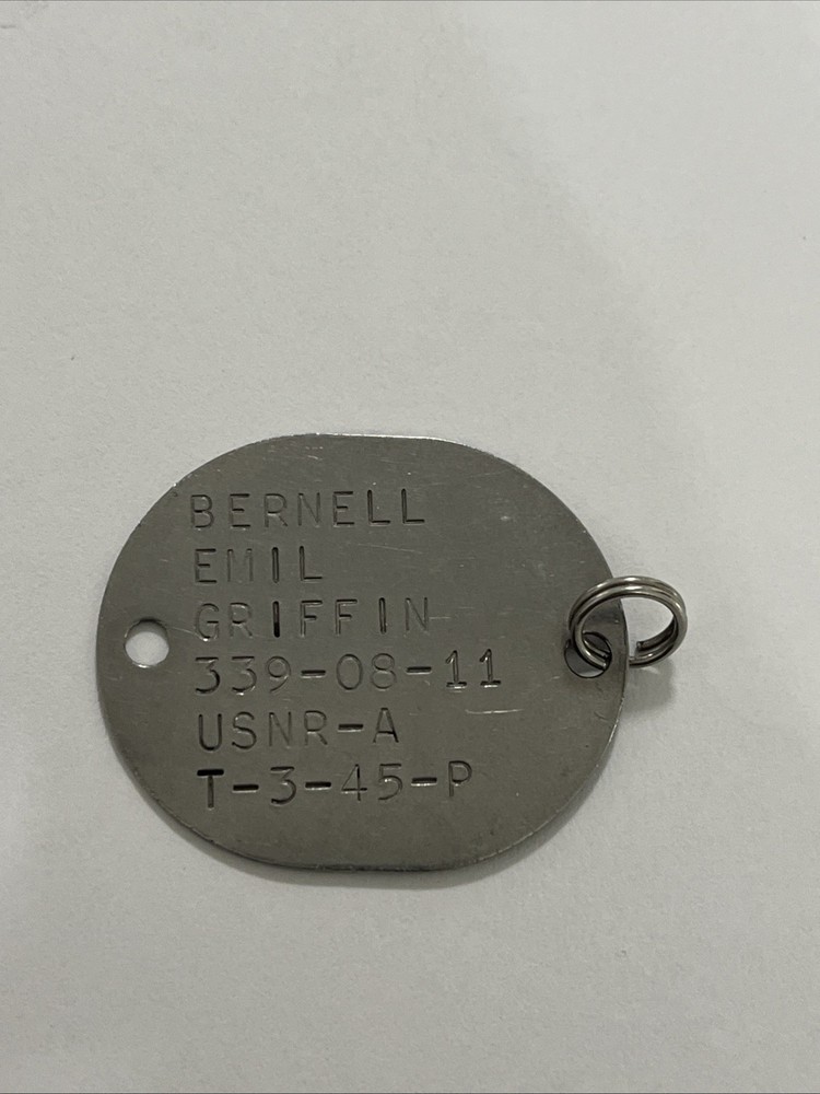 WWII 1945 Navy Dog Tag T-3-45-P ——(P)