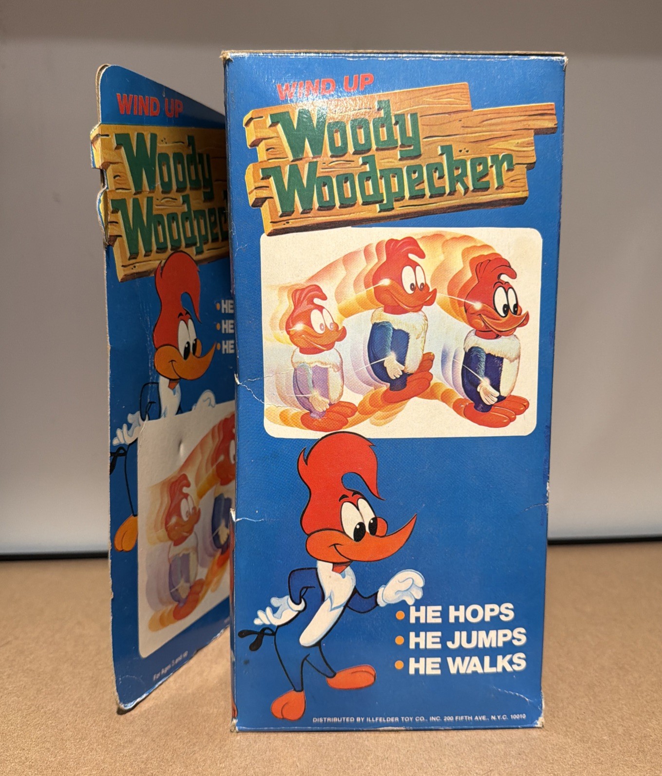 illco Woody Woodpecker Wind Up Walking Toy Vintage w/ original Box Working