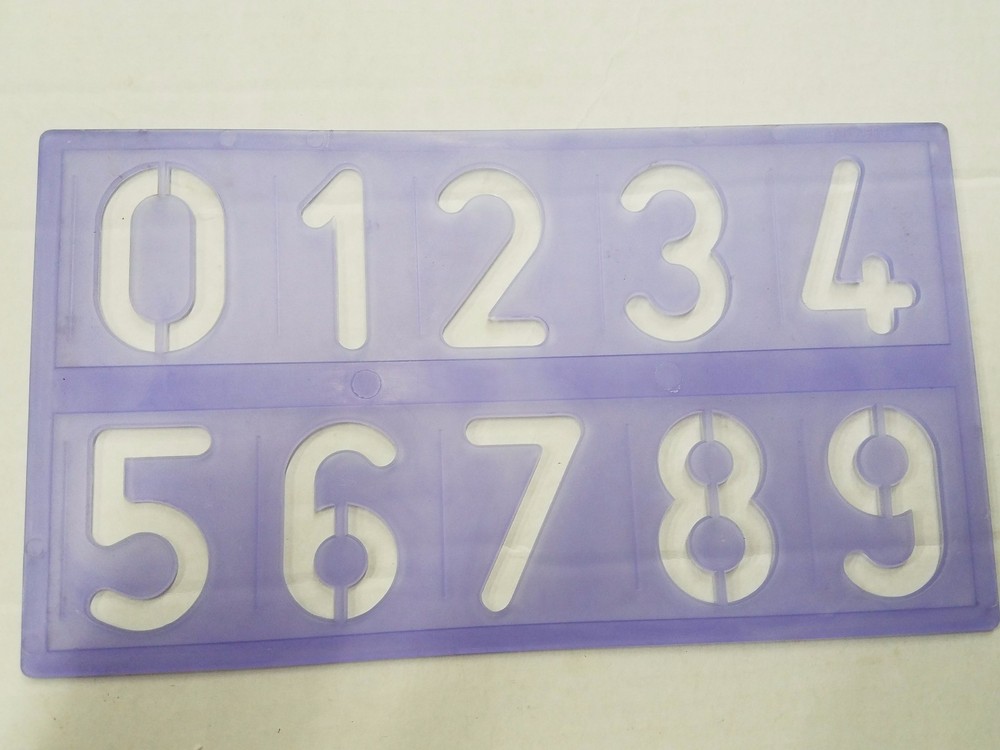 2" Inch X 1-1/2" Inch Plastic Upper Case Number Template Set