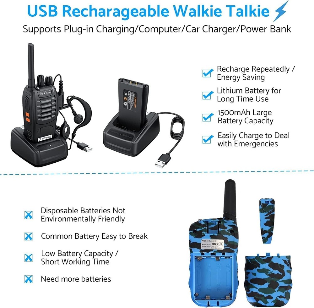 Professional Rechargeable Walkie Talkies for Clear Long-Range Communication