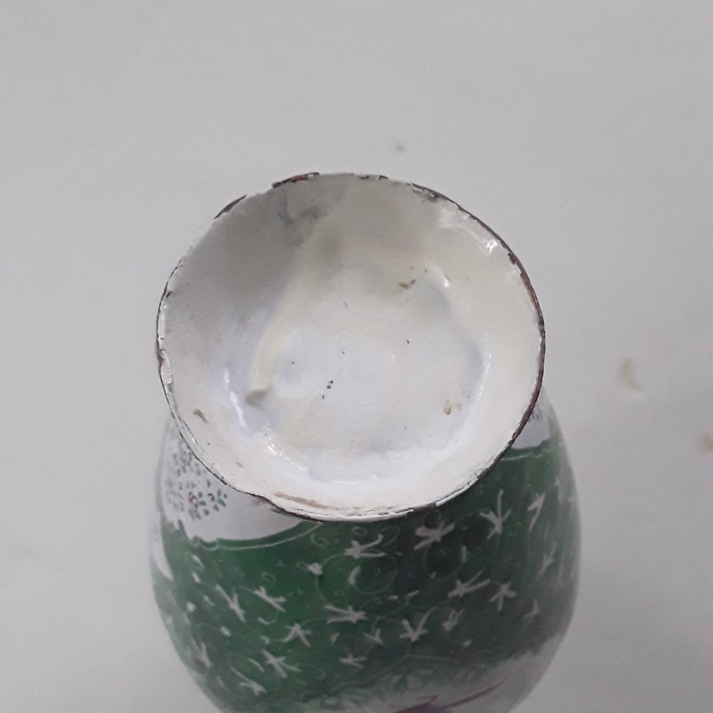 Antique Persian Enamel Copper Vase