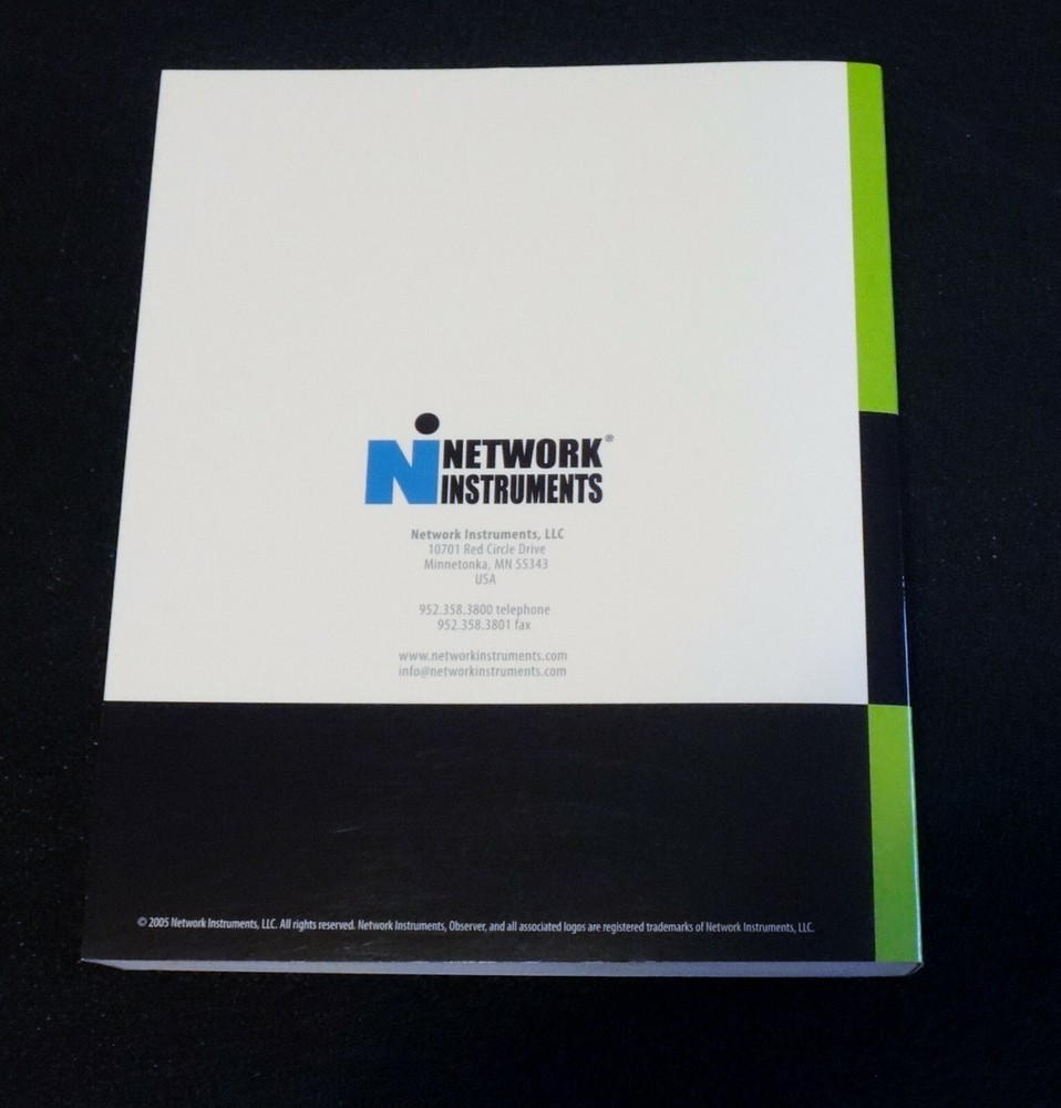 Network Instruments LLC Observer 11 Reference Guide 2005 Paperback