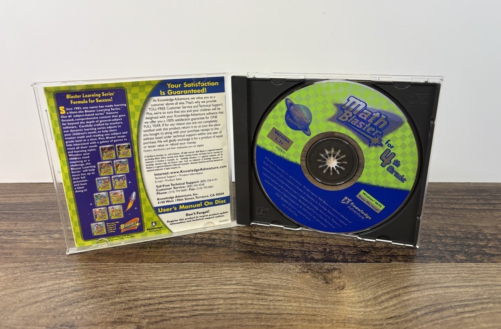 Math Blaster for 4th Grade PC MAC CD-ROM 1999 Knowledge Adventure Educational